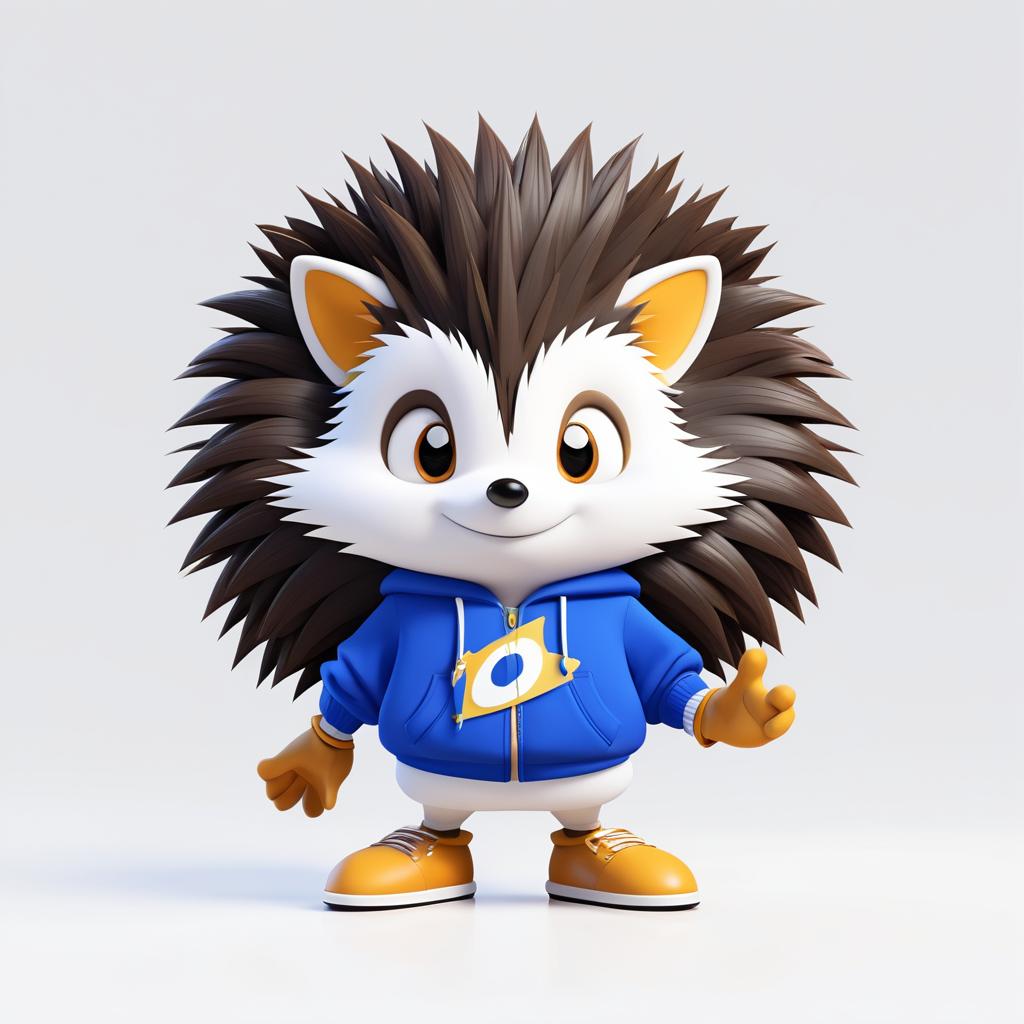 Trendy 2D Hedgehog Character Design