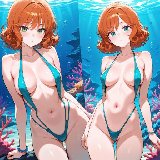 Girl in Slingshot Swimsuit Underwater Girl in Slingshot Swimsuit Underwater