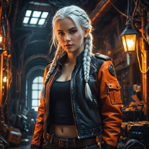 Youthful Fantasy Character in Orange Tones