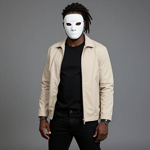 Masked Man with Dreadlocks Style