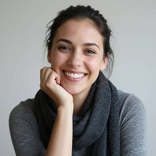 Smiling Woman with Dark Hair