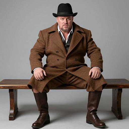Vintage Strongman in Brown Coat