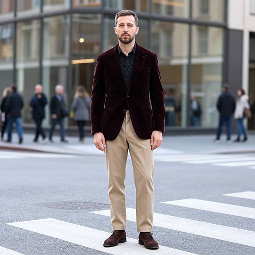 Stylish Man on City Street Corner