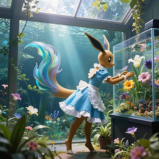 Vaporeon Maid in Underwater Garden