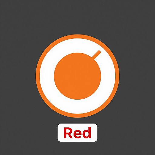 Orange and White Label with 'Red'