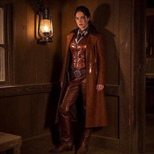 Mysterious Western Woman in Saloon