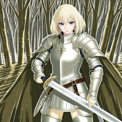 Illustration of Clare (claymore), claymore (series) in the style of Kawase seiki