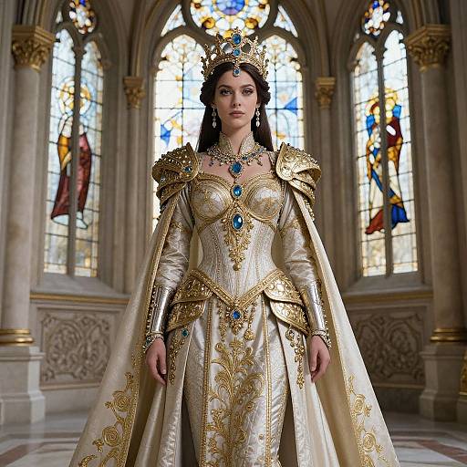 Regal Woman in Ornate Fantasy Armor
