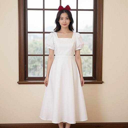Woman in Snow White Dress