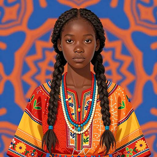 Vibrant Traditional Attire Illustration