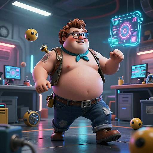 Cyberpunk Albert: Futuristic Inventor