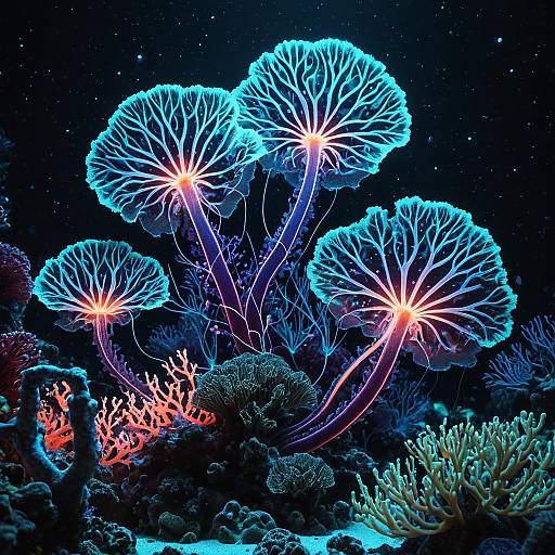 Ethereal Bioluminescence Under the Sea