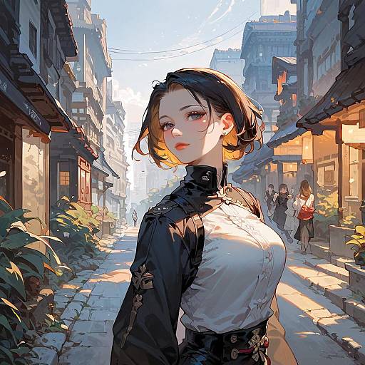 Cyberpunk Portrait of Japanese Saki