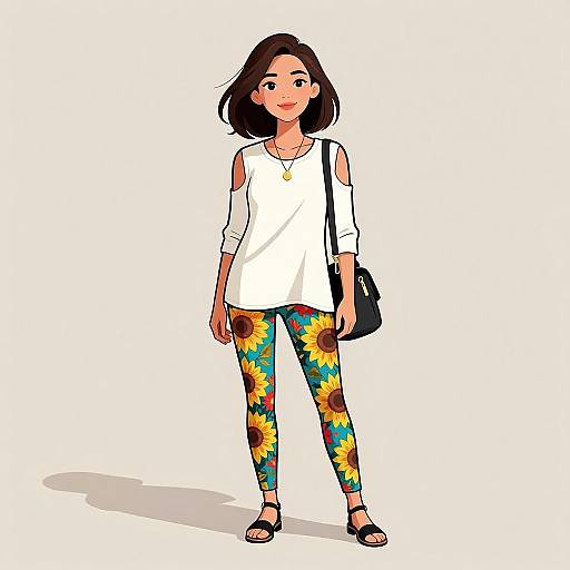 Smiling Woman in Casual Urban Outfit