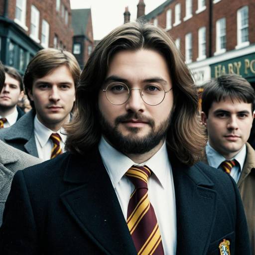 Group of Young Men Wearing Gryffindor Ties Outdoors