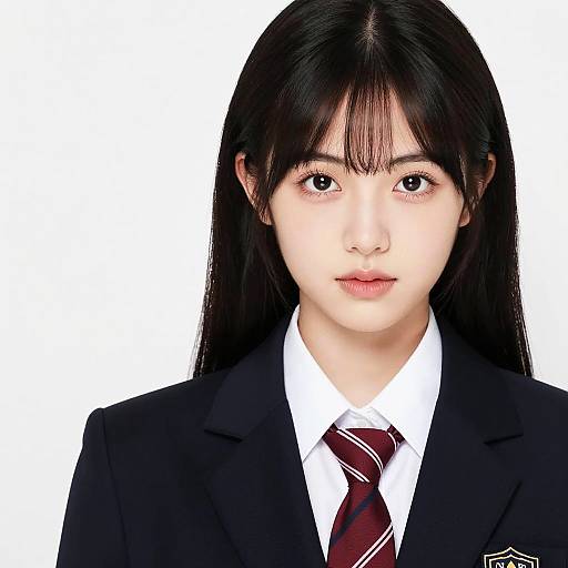 Aihara Mei Realistic School Uniform Portrait