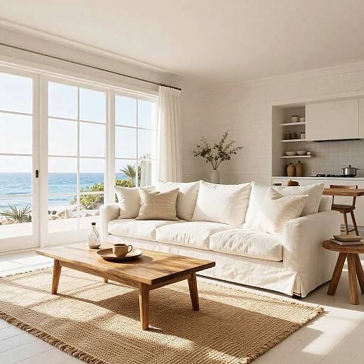 Luxury Coastal White Living Room