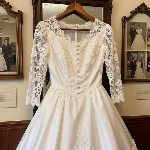 Vintage Wedding Dress in Archive Room
