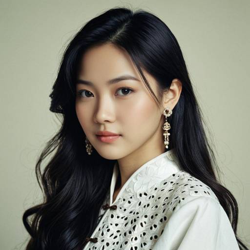 Elegant Asian Woman in Baju Design