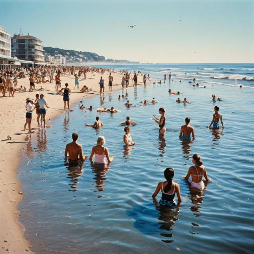 Hyperrealistic Beachside Morning Gathering