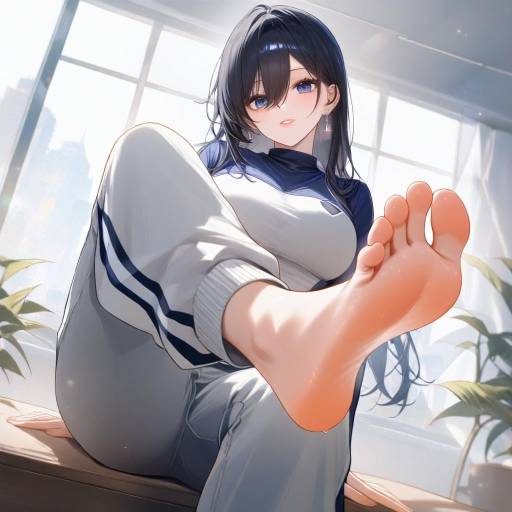 Barefoot Beauty in Blue Lock Style