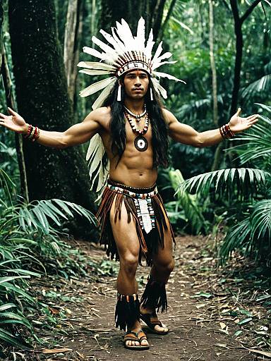 Man in Tribal Jungle Dance Costume