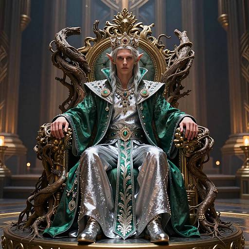 Regal Goblin Prince on Ornate Throne