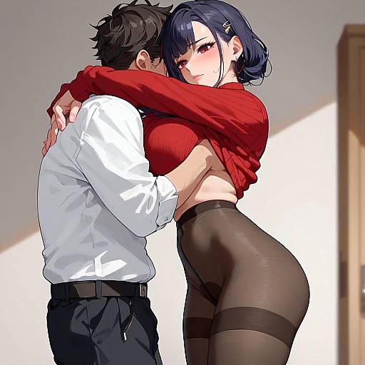 Embarrassed Anime Girl in Sweater