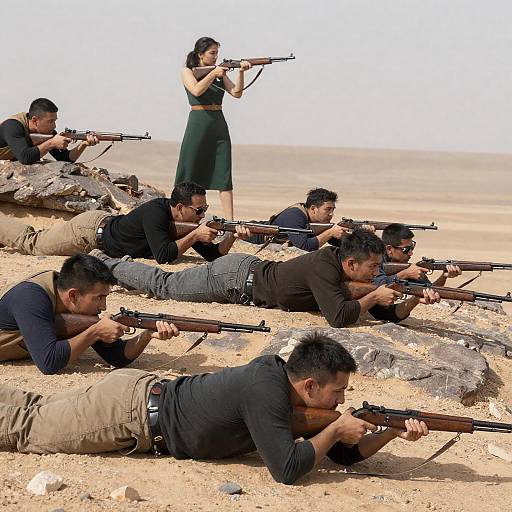 Desert Standoff: Tension Amid Rocks