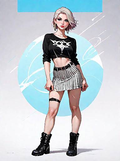 Realistic Urban Woman Full-Body Studio Shot