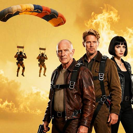 Dramatic Paratroopers and Armed Figures