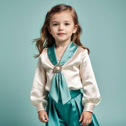 Portrait of Young Girl in Satin Outfit