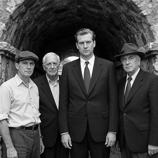 Men in a Stone-Walled Tunnel