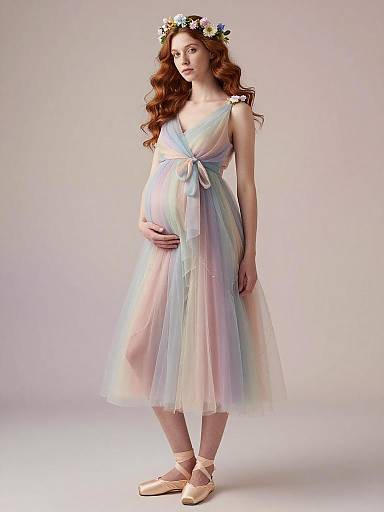 Pregnant Woman in Pastel Fairy Dress