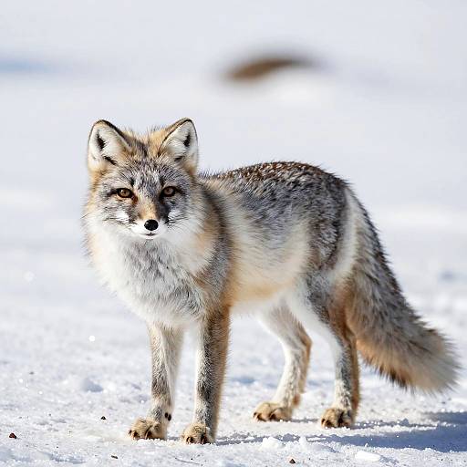 Realistic Arctic Fox in Snow Dunes