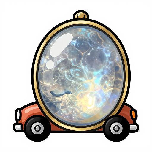 Vintage Car with Glowing Moonstone