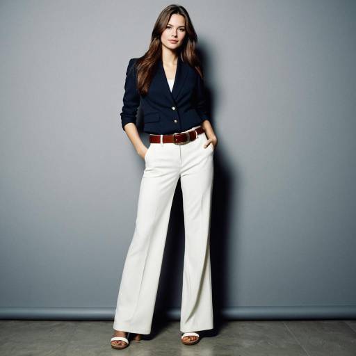 Stylish Woman in Wide Leg Trousers