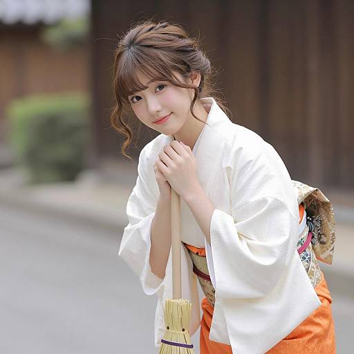 Graceful Japanese Woman in Traditional Attire