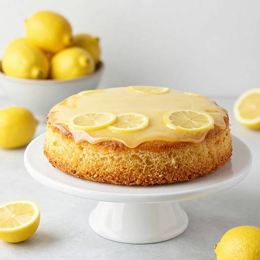 Lemon Cake on White Stand