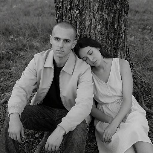 Intimate Black-and-White Tree Scene