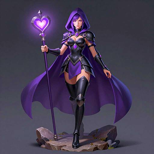 Fantasy Female Sorceress with Glowing Staff