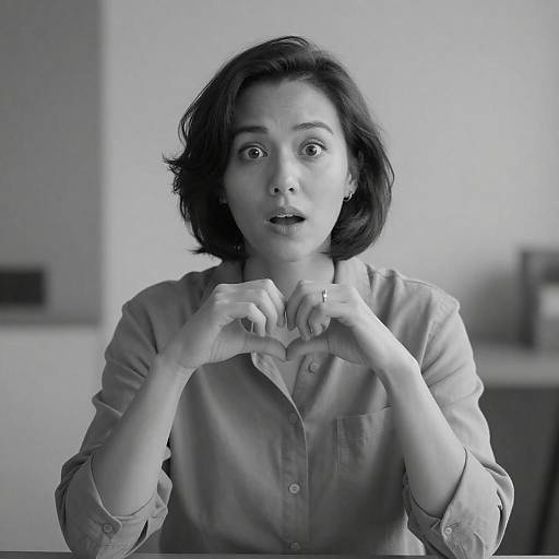 Surprised Woman in Heart Pose