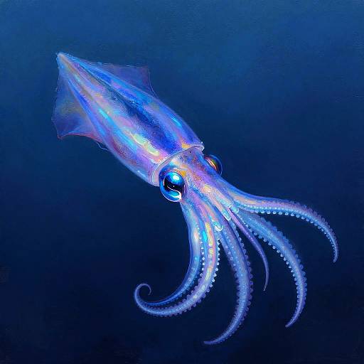 Luminous Bigfin Squid Abyssal Art