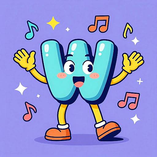 Colorful cartoon letter 