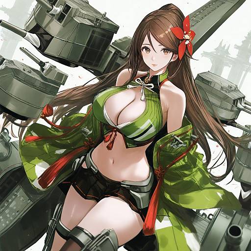 Illustration of Amagi (kancolle), kantai collection in the style of Infukun