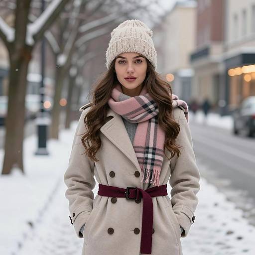 Stylish Winter Woman in Urban Scene