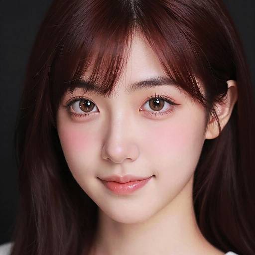 Realistic Portrait of a Blushing Idol Girl