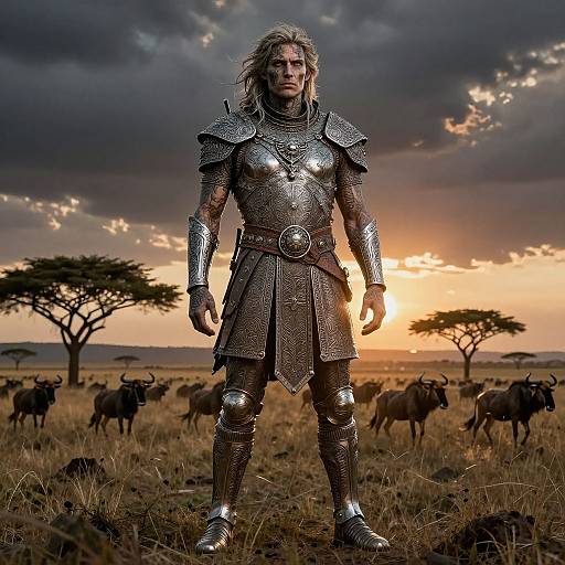 Medieval Grim Line Art Fantasy Scene