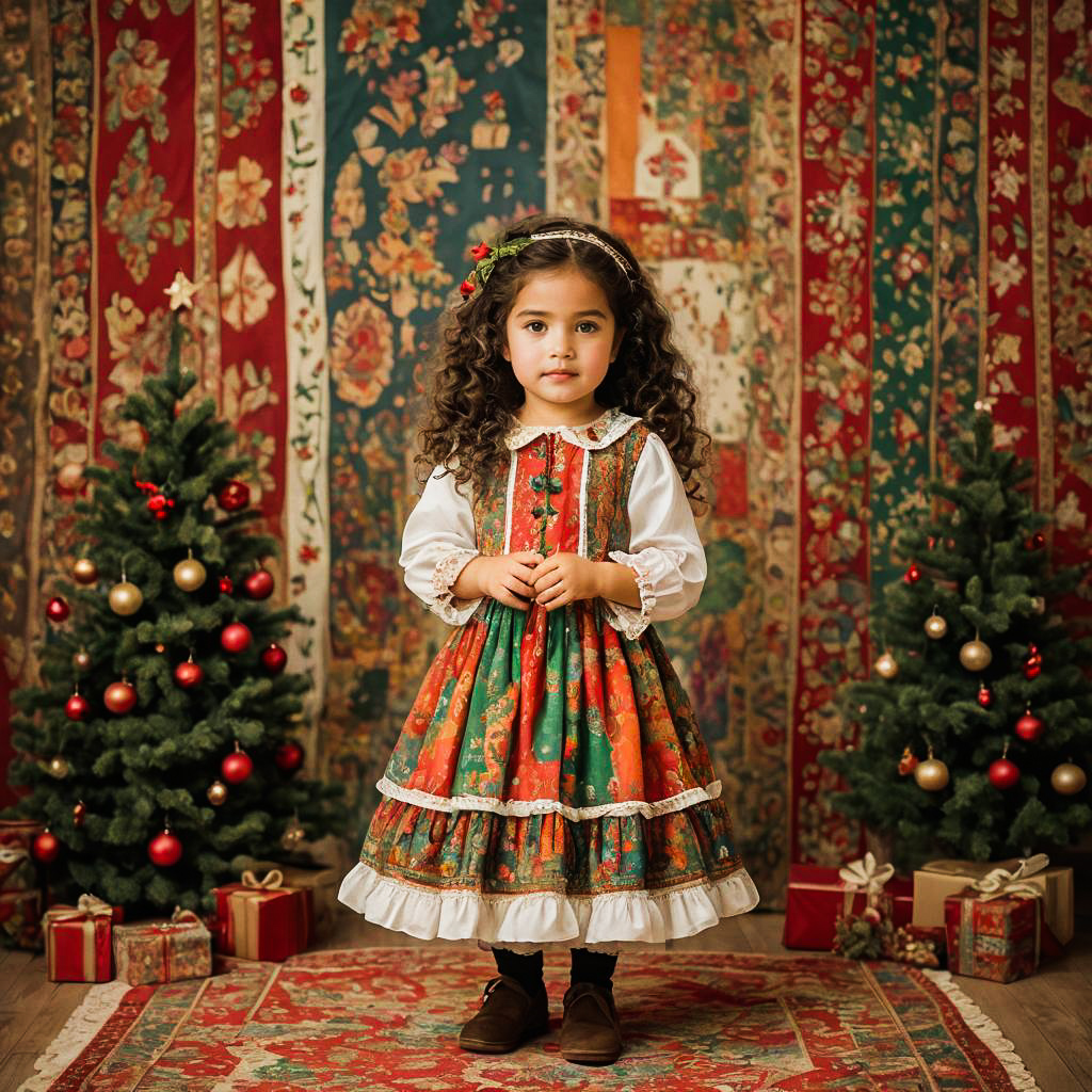 Whimsical Christmas Photo Shoot of a Girl