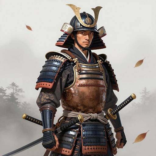 Realistic Samurai in Detailed Armor